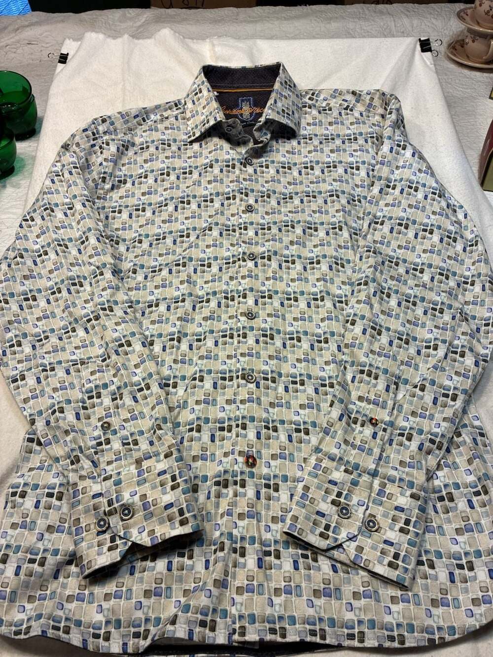 Luciano Visconti Signature Collection Long Sleeve Button Down Shirt Size M